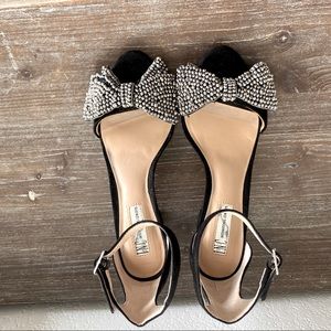 INC Block Heels Sandals with Sparkly Bow